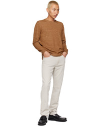 beige Pullover mit einem Rundhalsausschnitt von Zegna