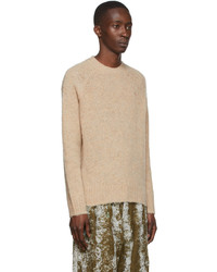 beige Pullover mit einem Rundhalsausschnitt von Acne Studios