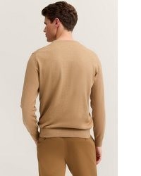 beige Pullover mit einem Rundhalsausschnitt von Bugatti