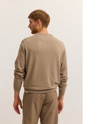 beige Pullover mit einem Rundhalsausschnitt von Bugatti