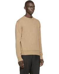 beige Pullover mit einem Rundhalsausschnitt von Jil Sander