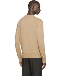 beige Pullover mit einem Rundhalsausschnitt von Jil Sander