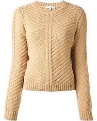 beige Pullover mit einem Rundhalsausschnitt von Carven