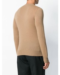 beige Pullover mit einem Rundhalsausschnitt von Prada