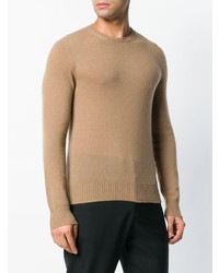 beige Pullover mit einem Rundhalsausschnitt von Prada