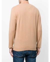 beige Pullover mit einem Rundhalsausschnitt von Laneus