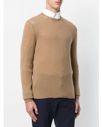 beige Pullover mit einem Rundhalsausschnitt von Prada