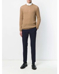 beige Pullover mit einem Rundhalsausschnitt von Prada