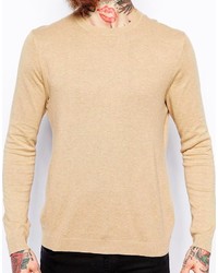 beige Pullover mit einem Rundhalsausschnitt von Asos