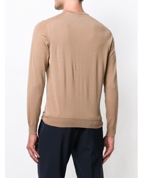 beige Pullover mit einem Rundhalsausschnitt von Drumohr