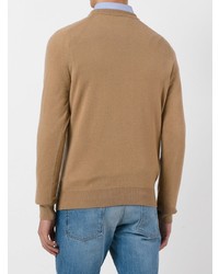 beige Pullover mit einem Rundhalsausschnitt von AMI Alexandre Mattiussi