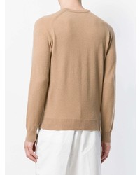 beige Pullover mit einem Rundhalsausschnitt von AMI Alexandre Mattiussi