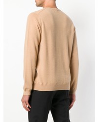 beige Pullover mit einem Rundhalsausschnitt von Laneus