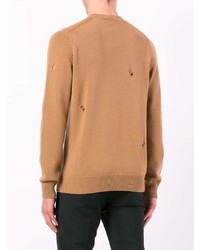 beige Pullover mit einem Rundhalsausschnitt von Alexander McQueen