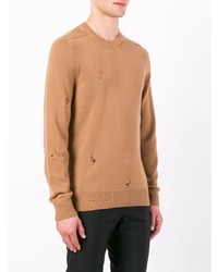 beige Pullover mit einem Rundhalsausschnitt von Alexander McQueen