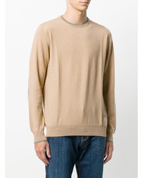 beige Pullover mit einem Rundhalsausschnitt von Fay