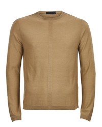 beige Pullover mit einem Rundhalsausschnitt von Falke