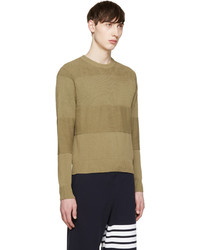 beige Pullover mit einem Rundhalsausschnitt von AMI Alexandre Mattiussi