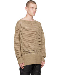 beige Pullover mit einem Rundhalsausschnitt von Sulvam