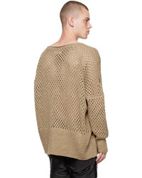 beige Pullover mit einem Rundhalsausschnitt von Sulvam