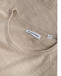 beige Pullover mit einem Rundhalsausschnitt von Jack & Jones