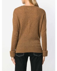 beige Pullover mit einem Rundhalsausschnitt von Khaite