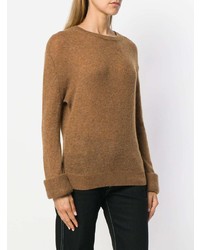 beige Pullover mit einem Rundhalsausschnitt von Khaite