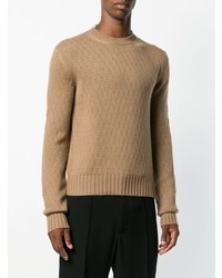 beige Pullover mit einem Rundhalsausschnitt von Prada