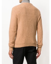 beige Pullover mit einem Rundhalsausschnitt von Roberto Collina