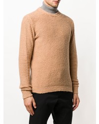 beige Pullover mit einem Rundhalsausschnitt von Roberto Collina