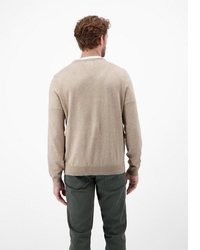 beige Pullover mit einem Rundhalsausschnitt von LERROS
