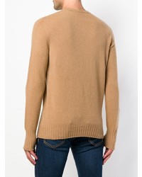 beige Pullover mit einem Rundhalsausschnitt von Drumohr