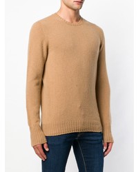 beige Pullover mit einem Rundhalsausschnitt von Drumohr