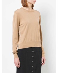 beige Pullover mit einem Rundhalsausschnitt von Proenza Schouler