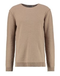 beige Pullover mit einem Rundhalsausschnitt von Minimum