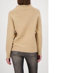 beige Pullover mit einem Rundhalsausschnitt von MONARI