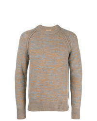 beige Pullover mit einem Rundhalsausschnitt von Nuur