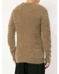 beige Pullover mit einem Rundhalsausschnitt von Kazuyuki Kumagai