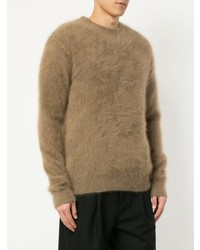 beige Pullover mit einem Rundhalsausschnitt von Kazuyuki Kumagai