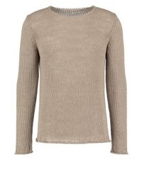 beige Pullover mit einem Rundhalsausschnitt von Roberto Collina