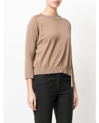 beige Pullover mit einem Rundhalsausschnitt von Fabiana Filippi