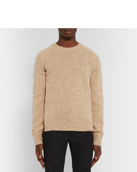 beige Pullover mit einem Rundhalsausschnitt von Saint Laurent