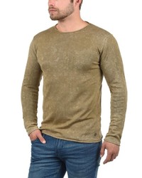 beige Pullover mit einem Rundhalsausschnitt von Solid