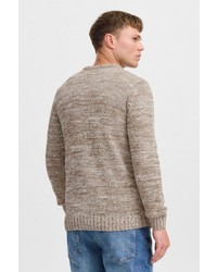 beige Pullover mit einem Rundhalsausschnitt von Solid