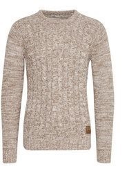beige Pullover mit einem Rundhalsausschnitt von Solid