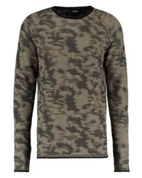 beige Pullover mit einem Rundhalsausschnitt von Solid