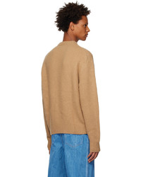 beige Pullover mit einem Rundhalsausschnitt von Axel Arigato