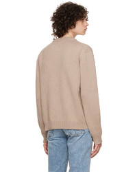 beige Pullover mit einem Rundhalsausschnitt von Han Kjobenhavn