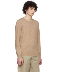 beige Pullover mit einem Rundhalsausschnitt von A.P.C.