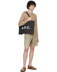 beige Pullover mit einem Rundhalsausschnitt von A.P.C.